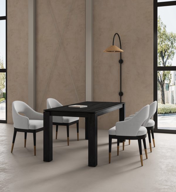 Manhattan Comfort 5-Piece Rockaway Modern Solid Wood Dining Set with Carrington Chairs - Image 2