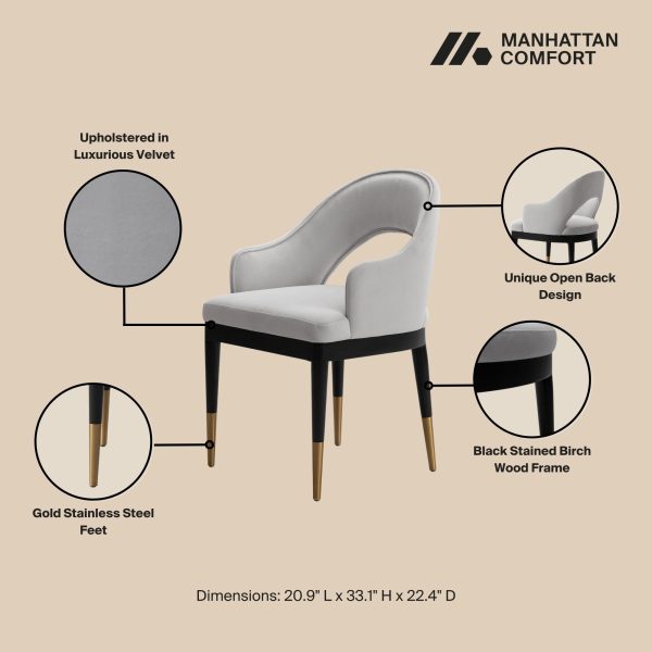 Manhattan Comfort 5-Piece Rockaway Modern Solid Wood Dining Set with Carrington Chairs - Image 4