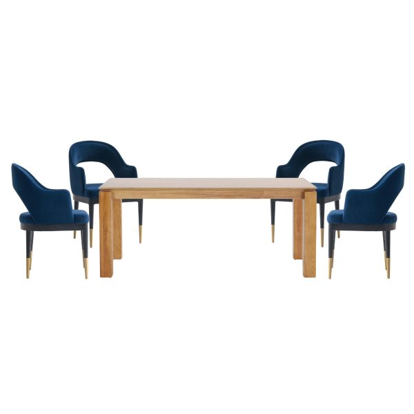 Manhattan Comfort 5-Piece Rockaway Modern Solid Wood Dining Set with Carrington Chairs - Image 26
