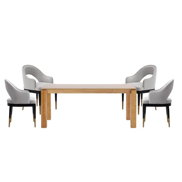Manhattan Comfort 5-Piece Rockaway Modern Solid Wood Dining Set with Carrington Chairs - Image 23