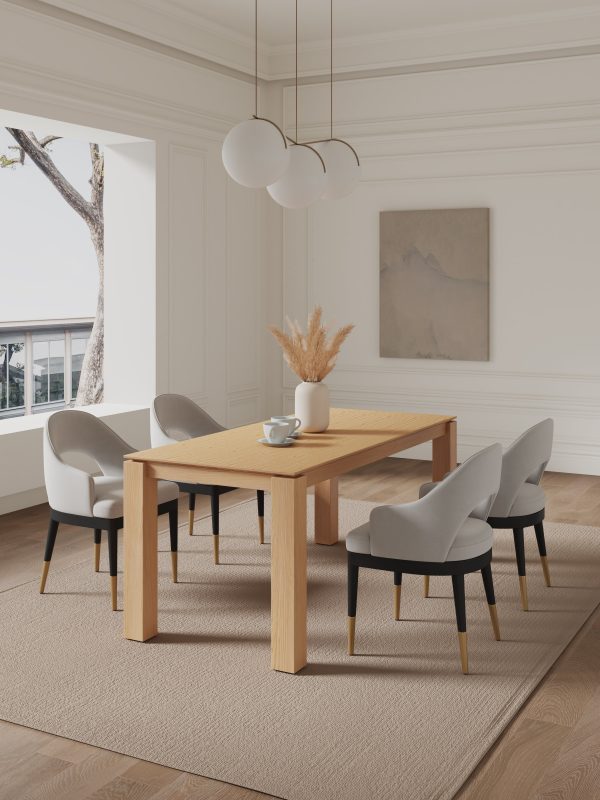 Manhattan Comfort 5-Piece Rockaway Modern Solid Wood Dining Set with Carrington Chairs - Image 24