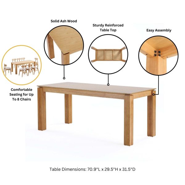 Manhattan Comfort 5-Piece Rockaway Modern Solid Wood Dining Set with Carrington Chairs - Image 25