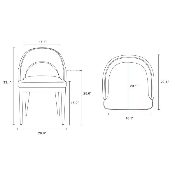 Manhattan Comfort 7-Piece Rockaway Modern Solid Wood Dining Set with Carrington Chairs - Image 3