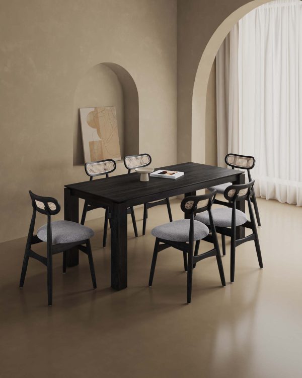 Manhattan Comfort 7-Piece Rockaway Modern 70.86 Solid Wood Dining Set with Dining Chairs - Image 2