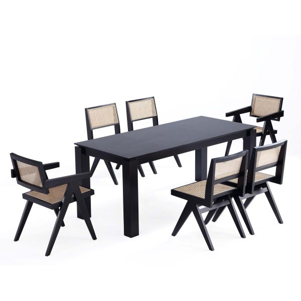 Manhattan Comfort 7-Piece Rockaway Modern 70.86 Solid Wood Dining Set with Dining Chairs - Image 12