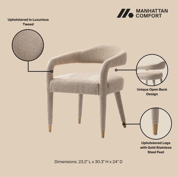 Manhattan Comfort 7-Piece Hathaway Modern Solid Wood Round Dining Set with Upholstered Chairs - Image 16