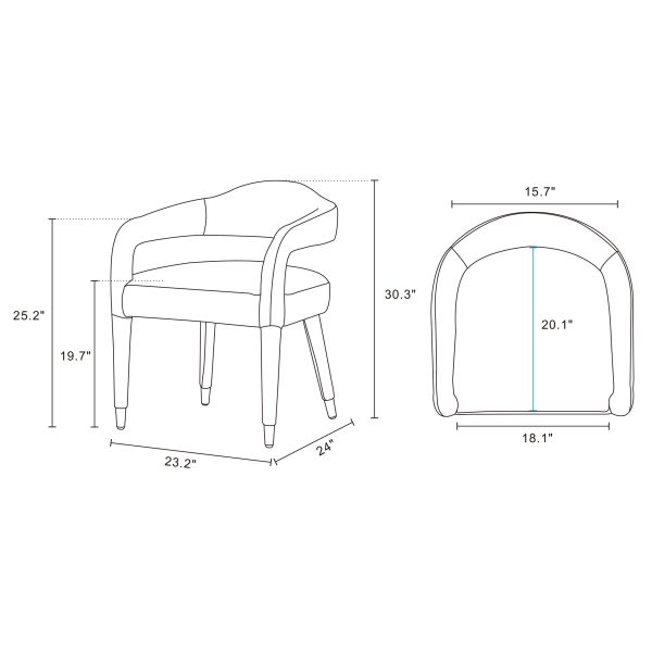 Manhattan Comfort 7-Piece Hathaway Modern Solid Wood Round Dining Set with Upholstered Chairs - Image 3