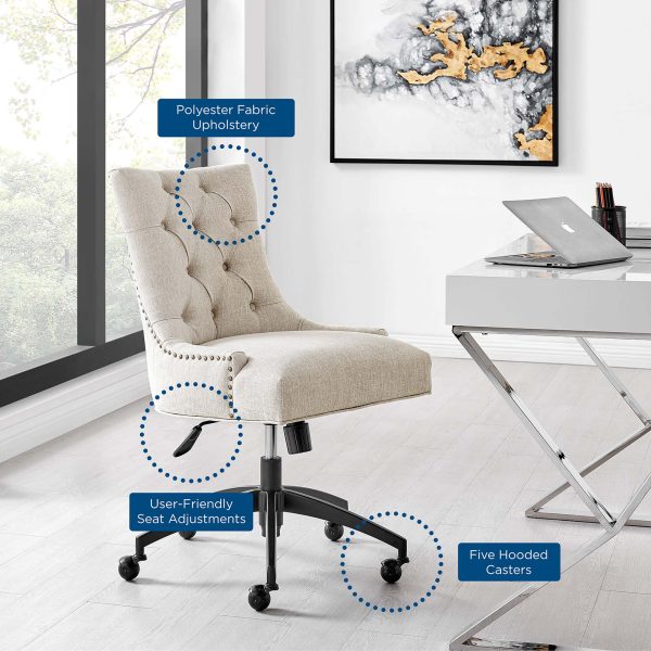 Regent Tufted Fabric Office Chair by Modway EEI-4572-BLK-BEI - Image 9