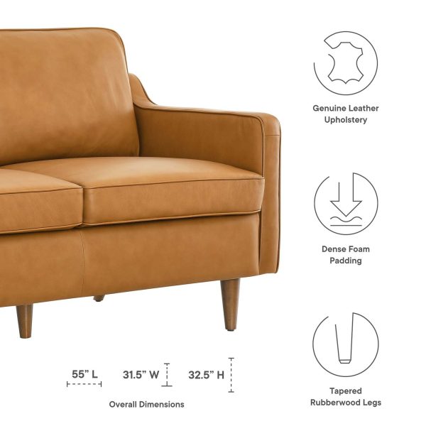 Impart Genuine Leather Loveseat Tan EEI-5554-TAN - Image 2