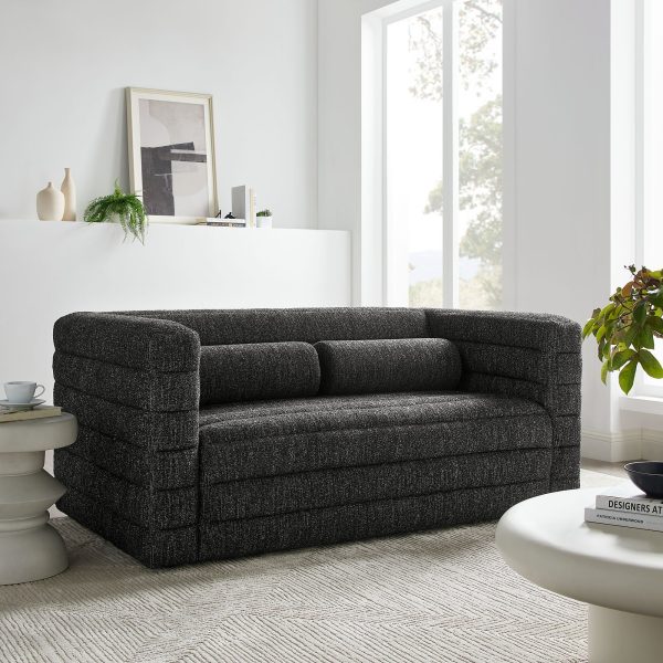 Relle Channel Tufted Boucle Upholstered Loveseat by Modway - Image 17