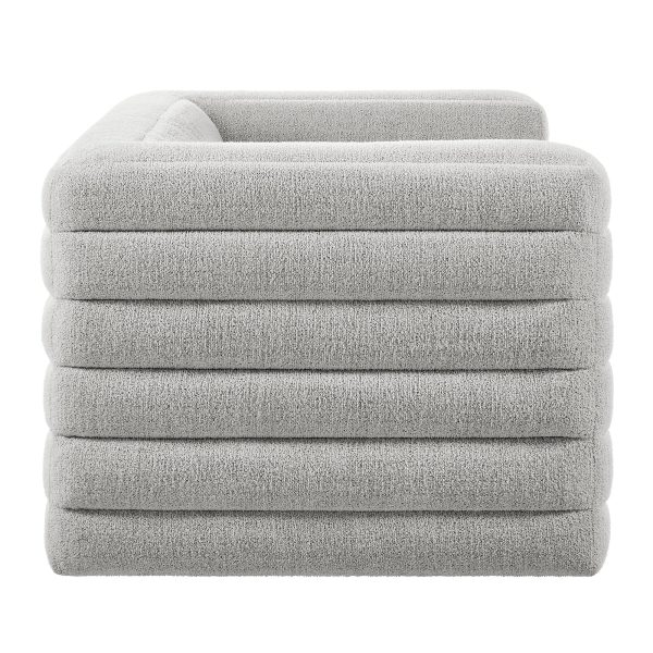 Relle Channel Tufted Boucle Upholstered Loveseat by Modway - Image 4