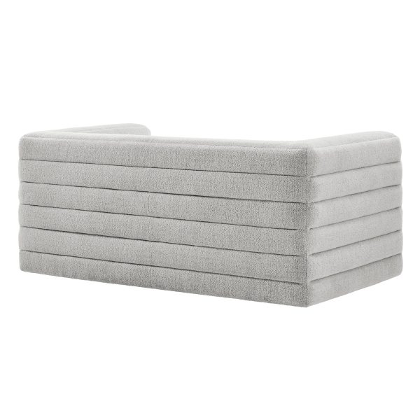 Relle Channel Tufted Boucle Upholstered Loveseat by Modway - Image 5