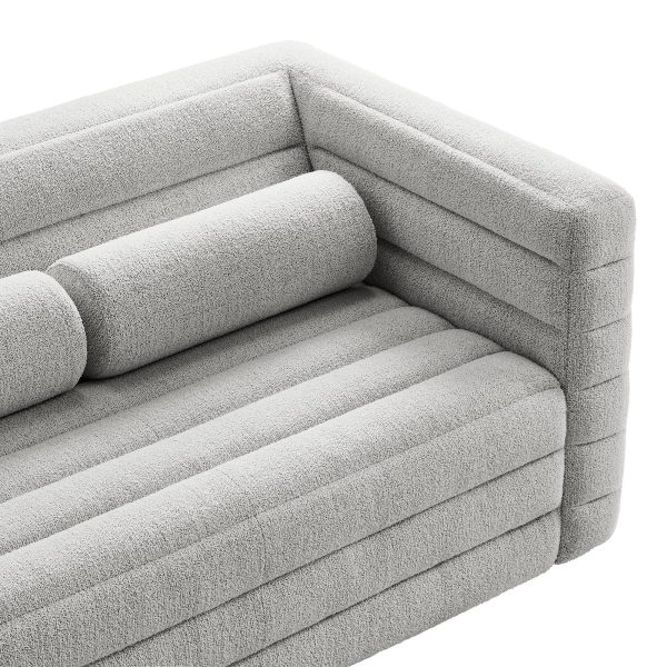 Relle Channel Tufted Boucle Upholstered Loveseat by Modway - Image 7