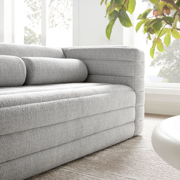 Relle Channel Tufted Boucle Upholstered Loveseat by Modway - Image 9