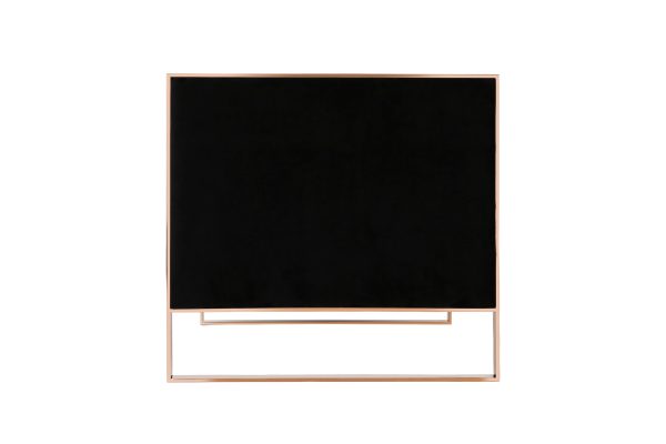 Manhattan Comfort Trillium 57.48 in. Black and Gold Velvet 2-Seater Loveseat LS016-BK - Image 5