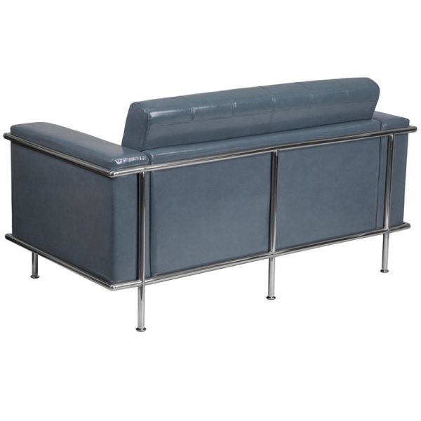 Gray Leather Loveseat ZB-LESLEY-8090-LS-GY-GG - Image 2