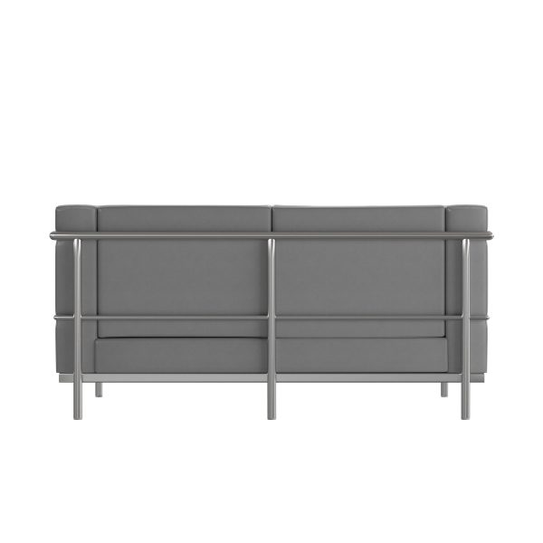 Gray Leather Loveseat ZB-REGAL-810-2-LS-GY-GG - Image 6